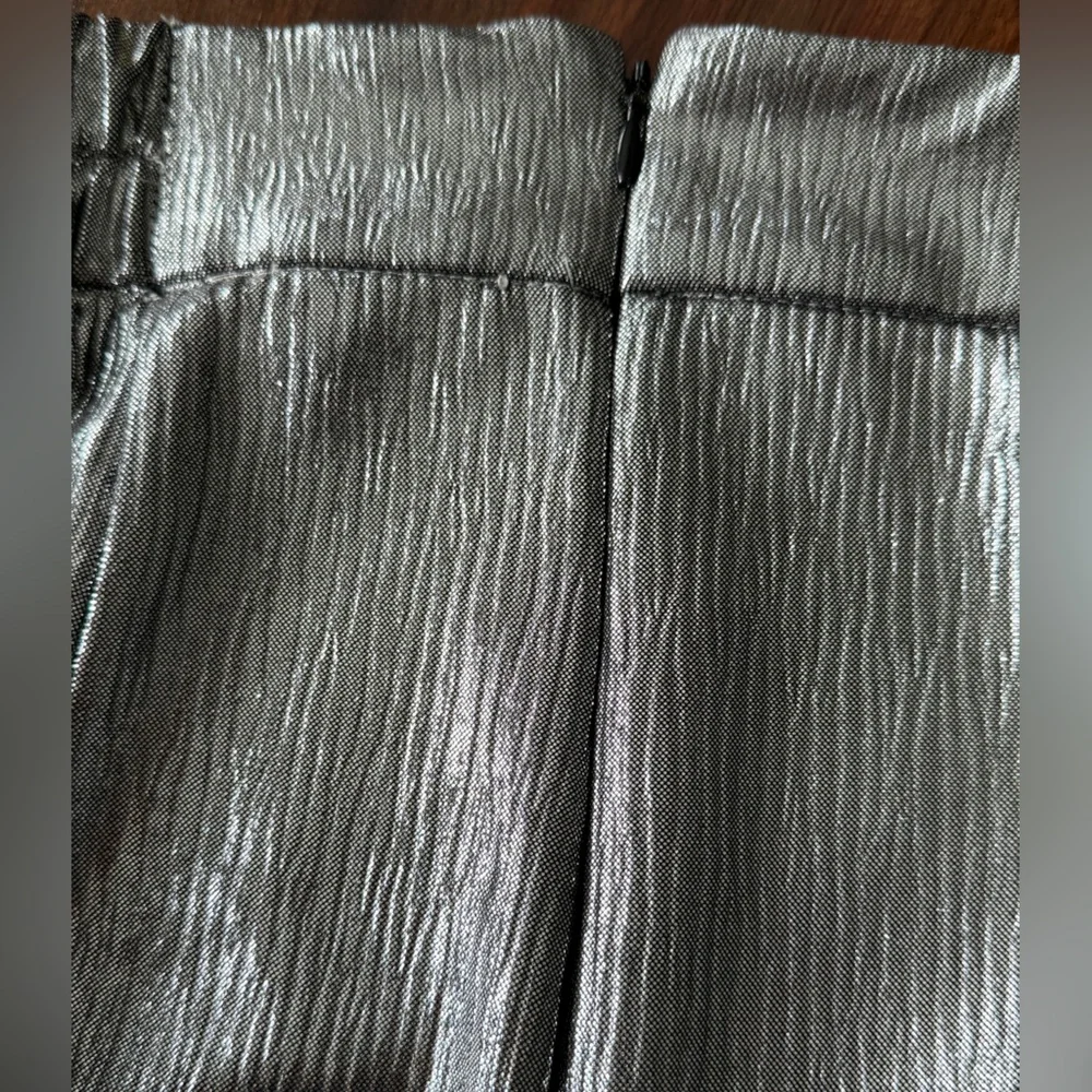 Anthropologie Metallic Silver Wide-Leg Women's Pants - Picture 7 of 7